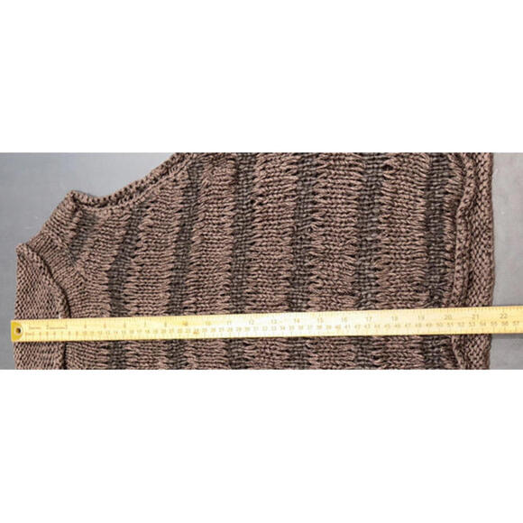 Oscar De La Renta Brown Straw Boho Festival Hippie Beach Nature Tank Top Small - Picture 4 of 13